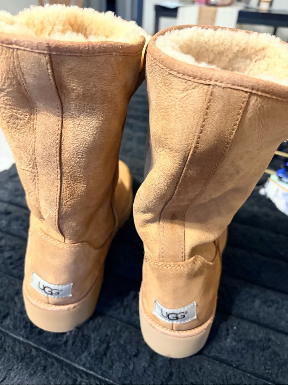 Chestnut Suede Shearling Women's Boots